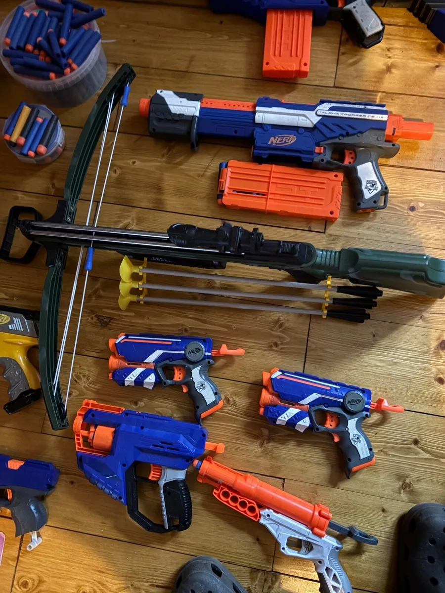 13 Nerf Guns, Cross Bow and Bullets - Image 3