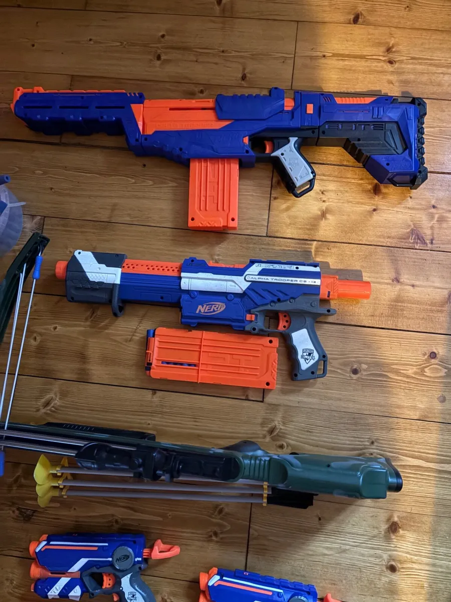 13 Nerf Guns, Cross Bow and Bullets - Image 4