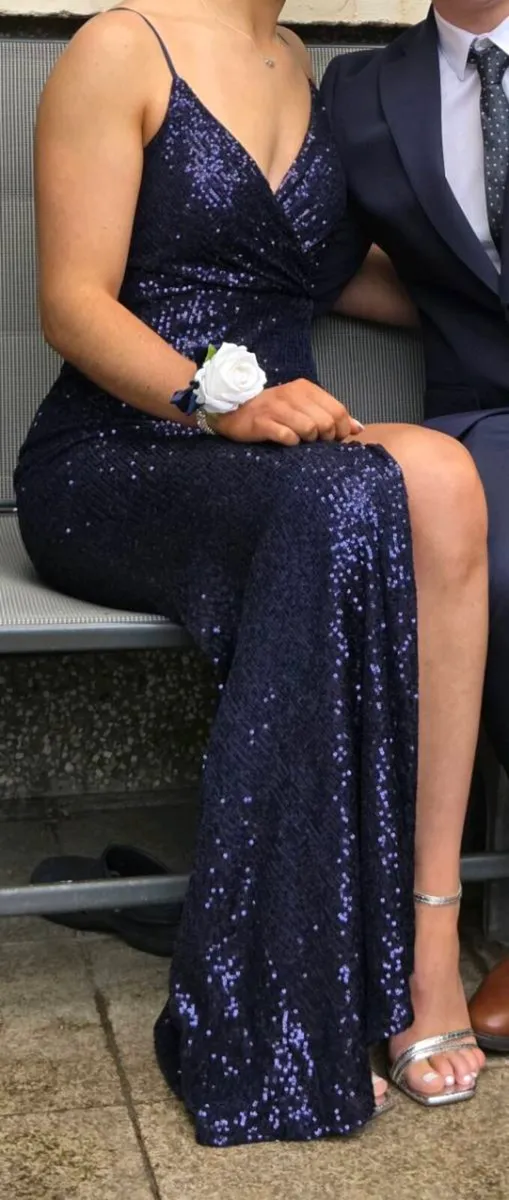Navy sequin debs dress - Image 1