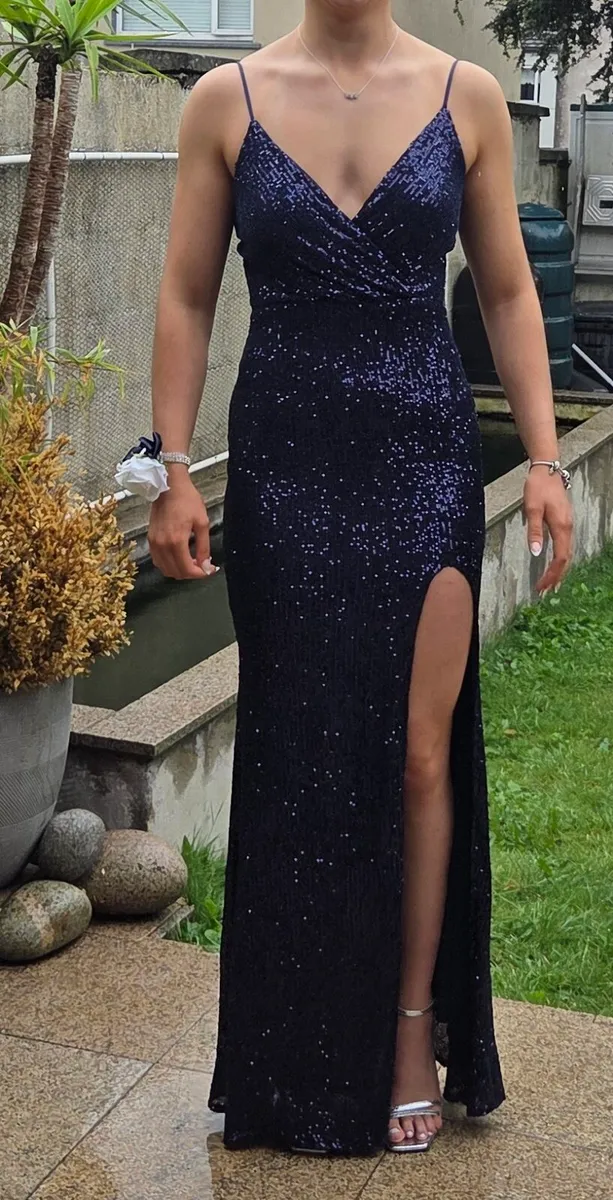 Navy sequin debs dress - Image 2