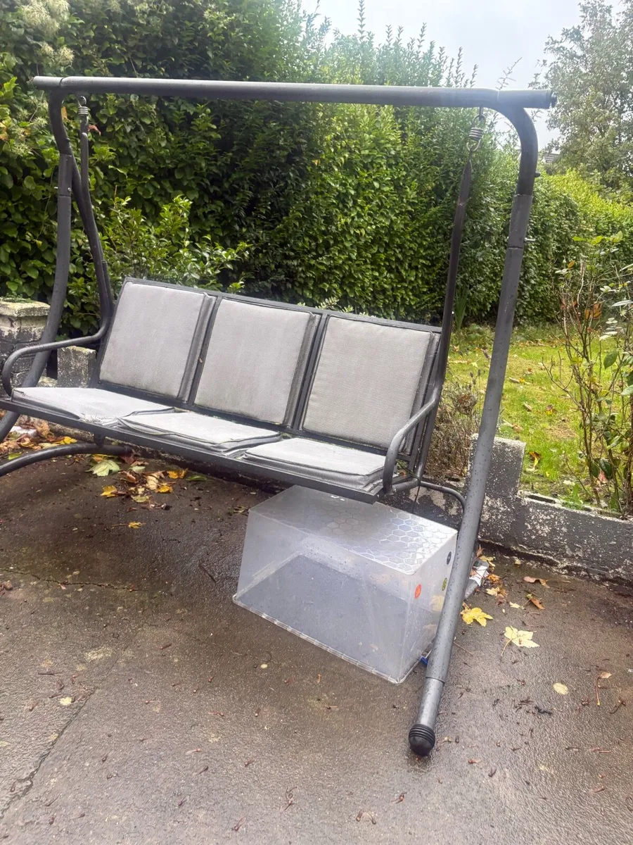 3-Seater Garden Swing Bench – Grey chair - Image 2