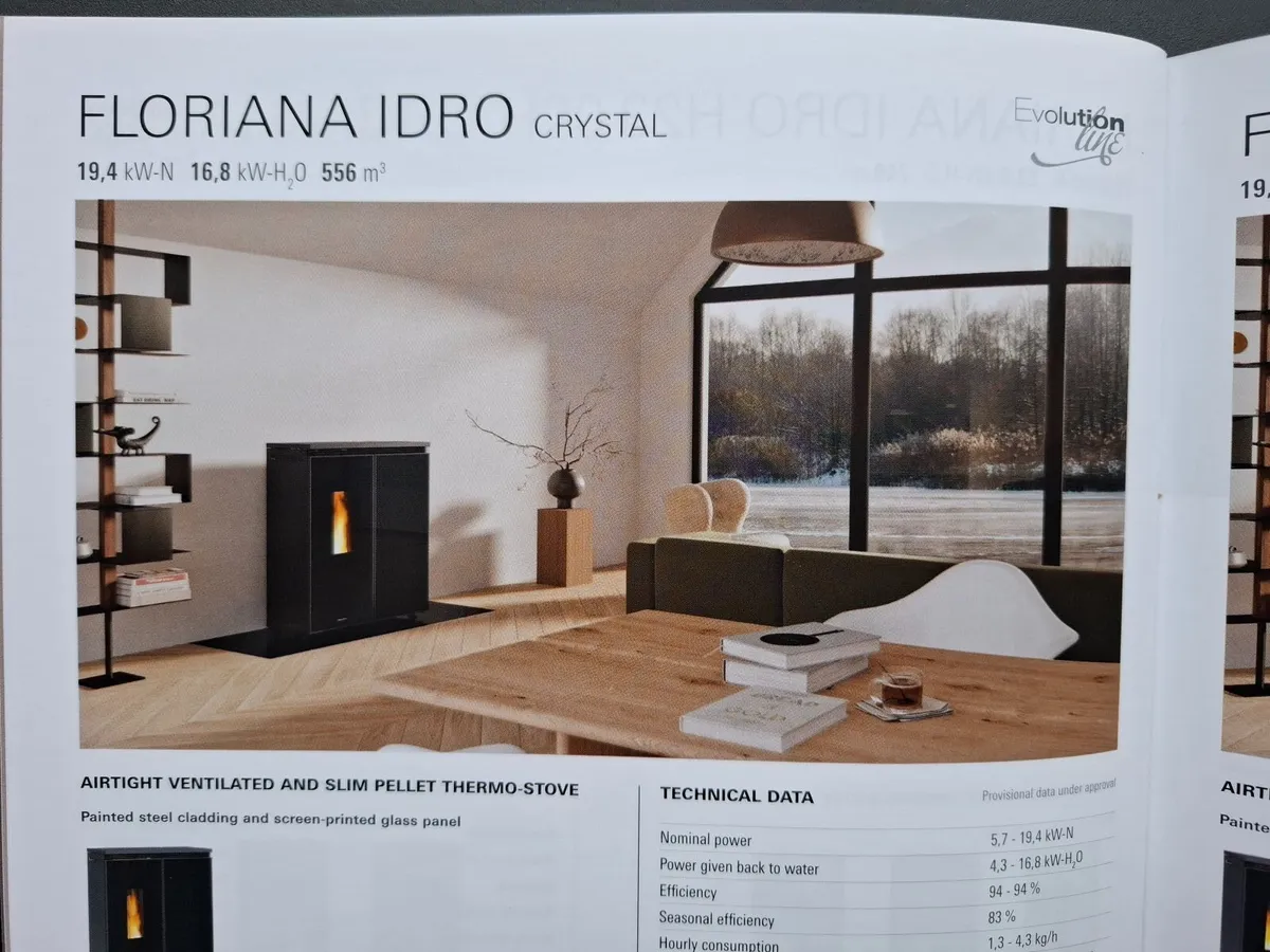 19.4 kw wood pellet slim  boiler stove 2026 model - Image 1