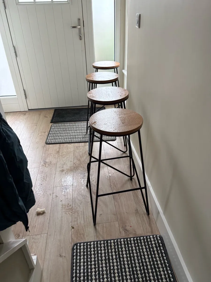 Set of 4 Industrial-Style Bar Stools - Image 2
