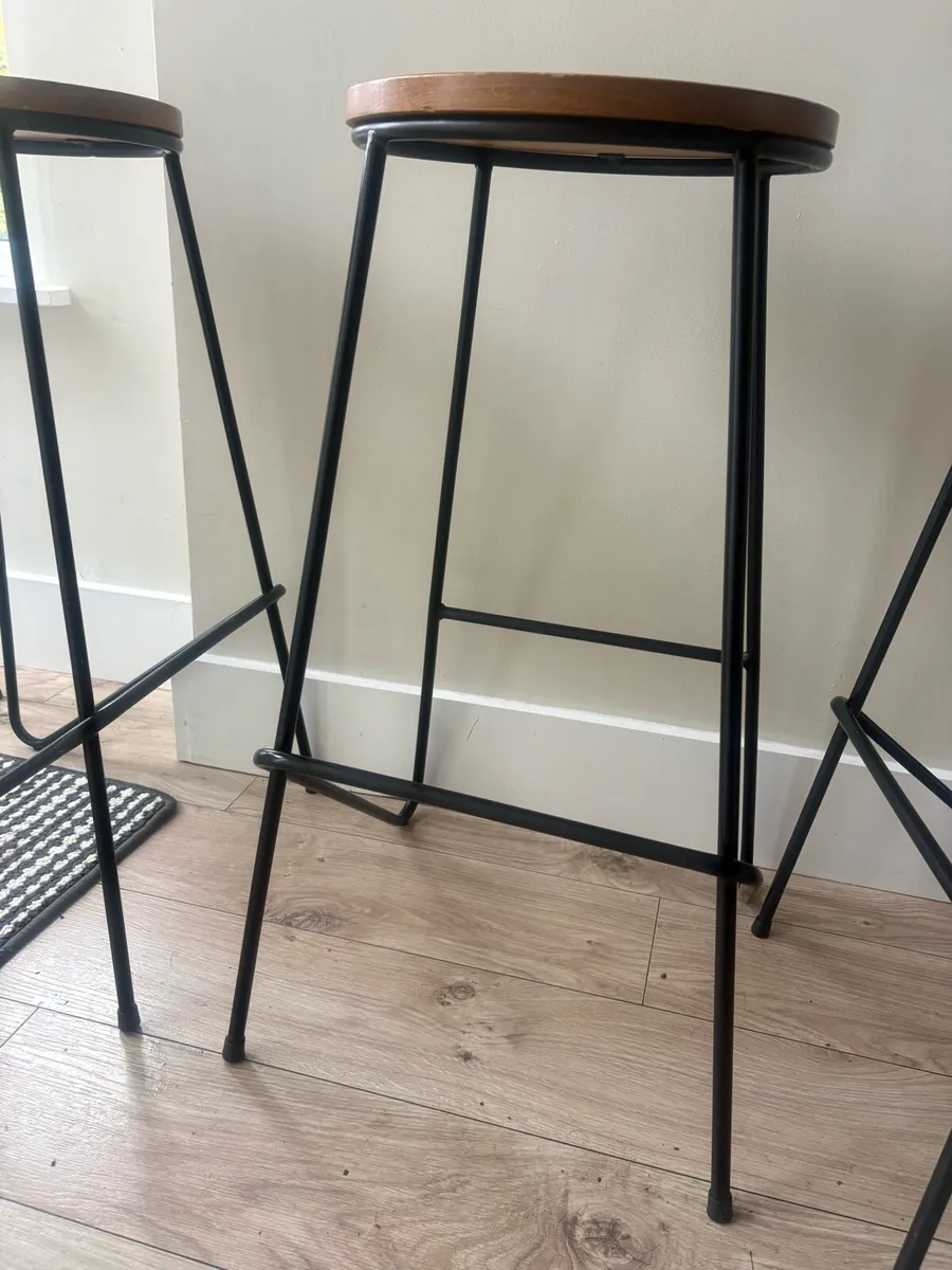Set of 4 Industrial-Style Bar Stools - Image 3