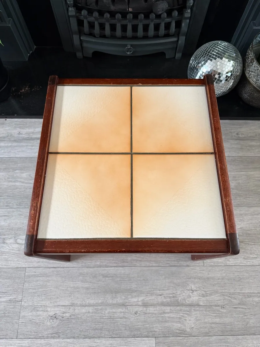Mid Century Tiled Plant Coffee Side Table - Image 4