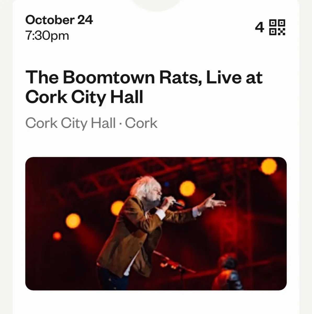 Four Boomtown rats Tickets jazz weekend