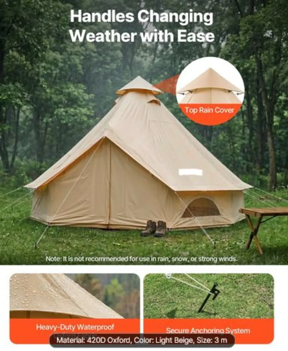 Oxford Bell Tent, 4 Seasons 3 m Yurt Tent for Camp - Image 3