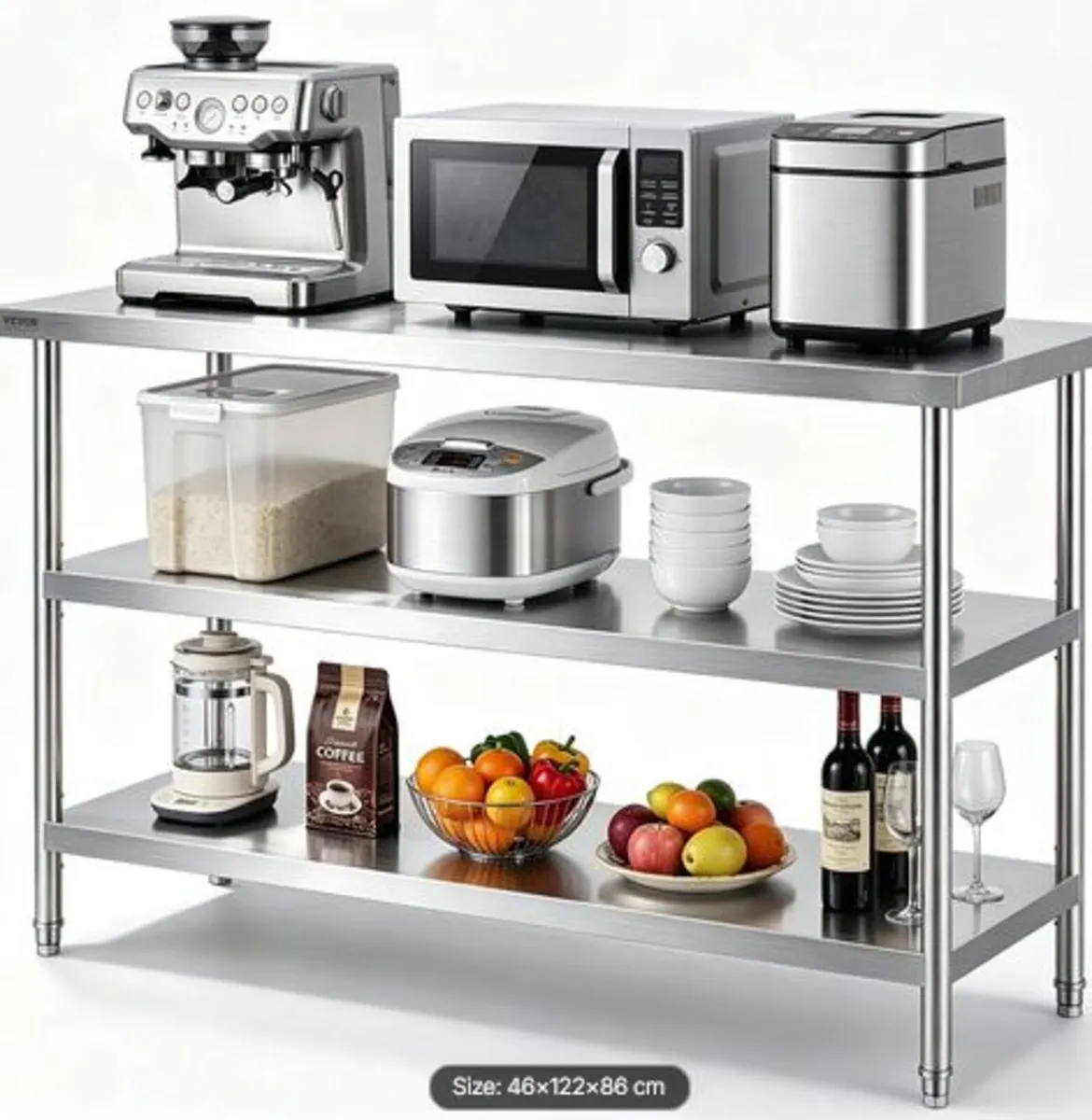 Stainless Steel Food Prep Table Commercial Kitche - Image 1
