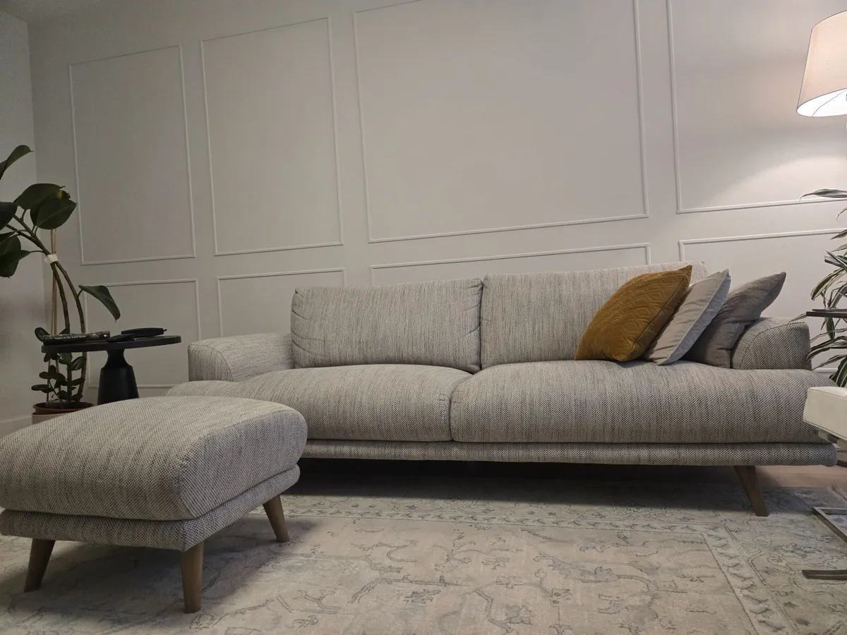 EZ Living 3-Seater Sofa & Matching Footstool - Image 1