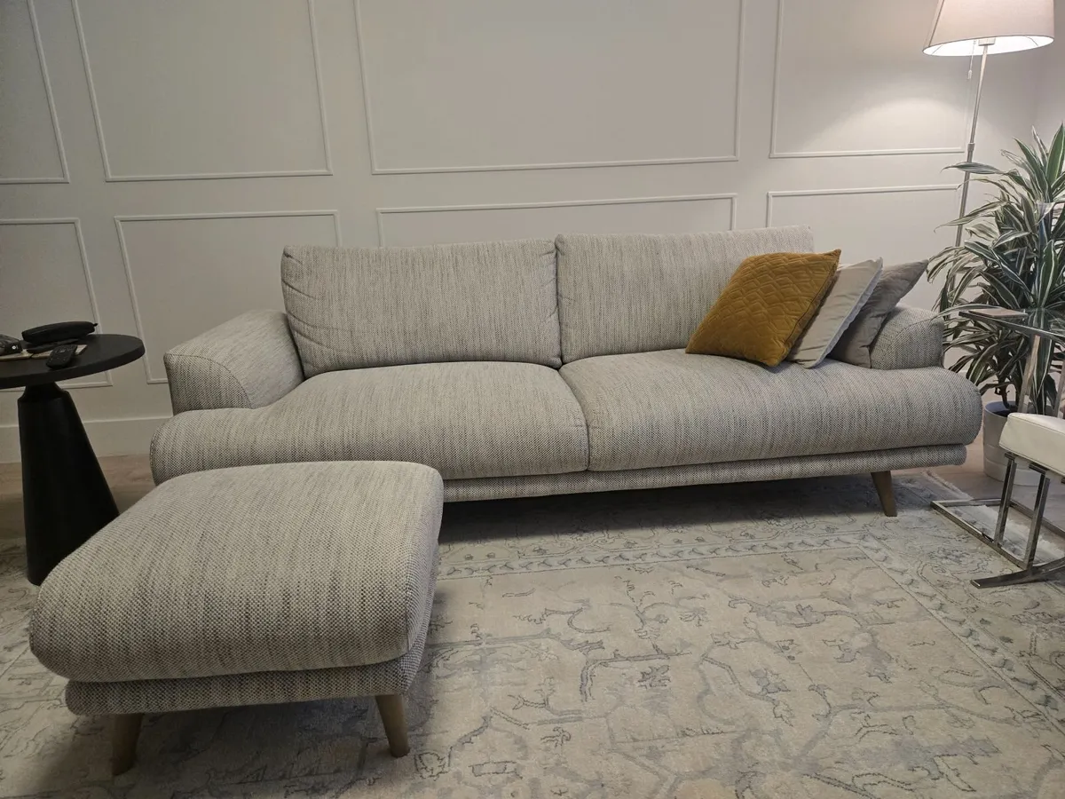 EZ Living 3-Seater Sofa & Matching Footstool - Image 2