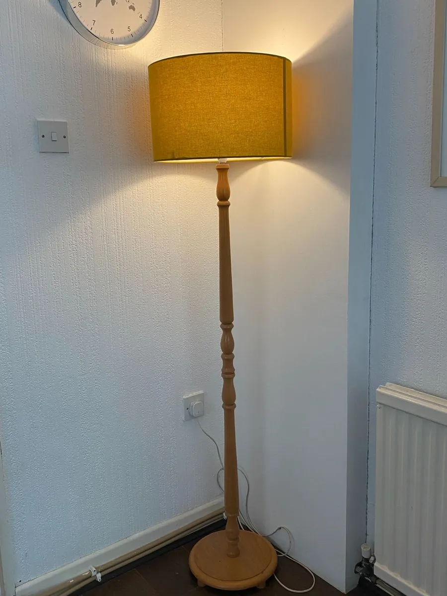 Standard Lamp with Gold Lampshade - Image 2