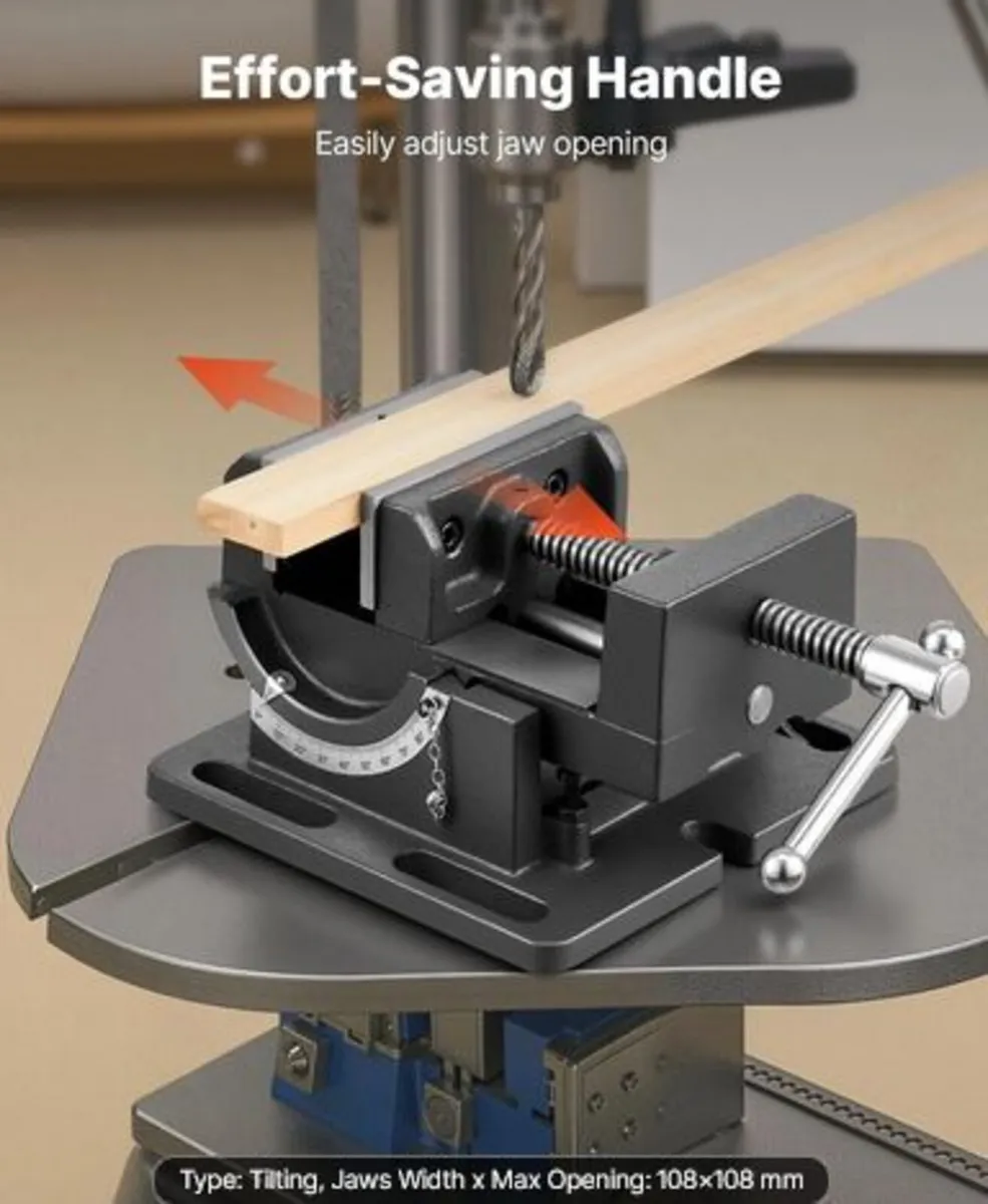 Tilting Vise, 4.25 Inch Jaw Width, Portable Drill - Image 3