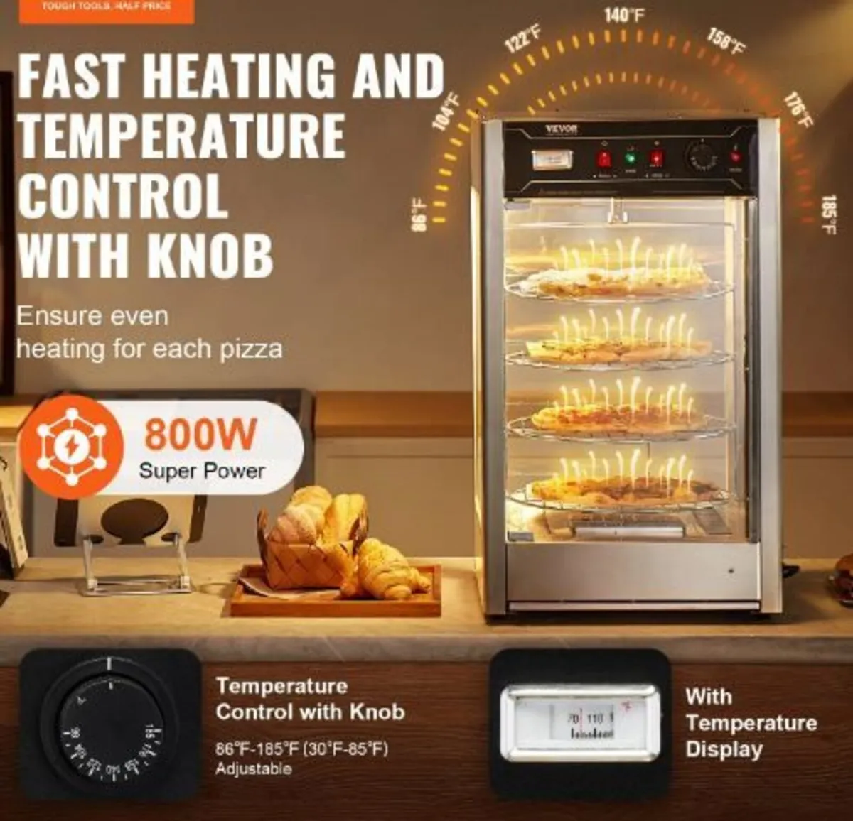 Commercial Food Warmer Display for 14" Pizza - Image 3