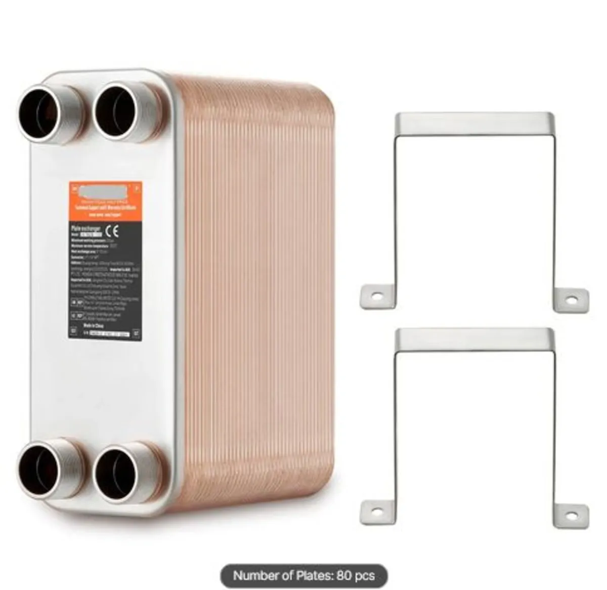 Heat Exchanger,5"x 12" 80 Plates Brazed Plate Heat - Image 1