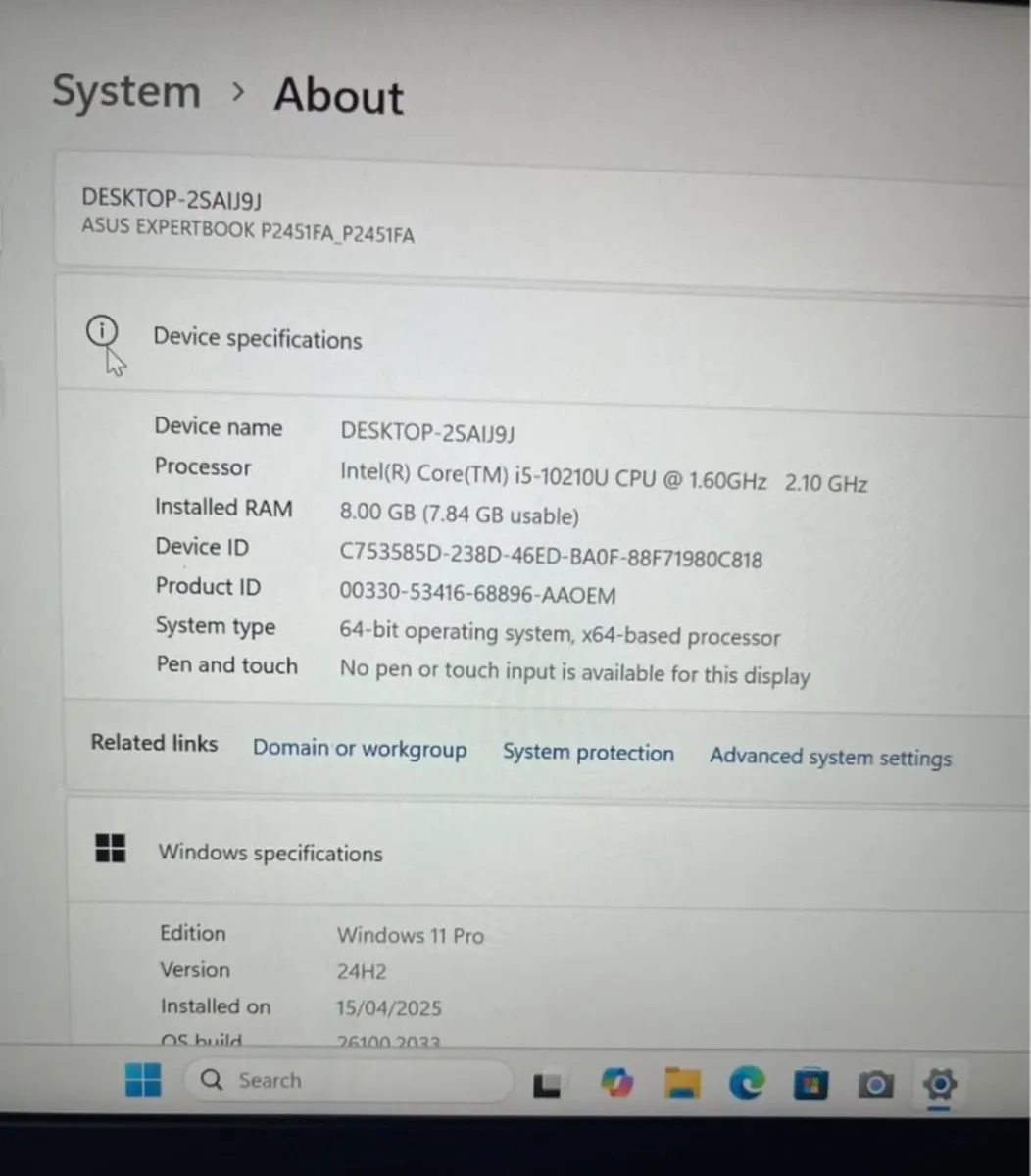 Asus laptop i5 pro 10 generation w11 - Image 2