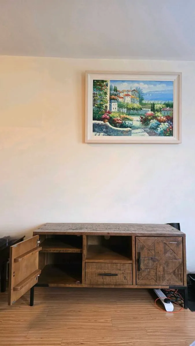 Rustic Wood TV Unit / Cabinet (L130.5cm x H61) - Image 1
