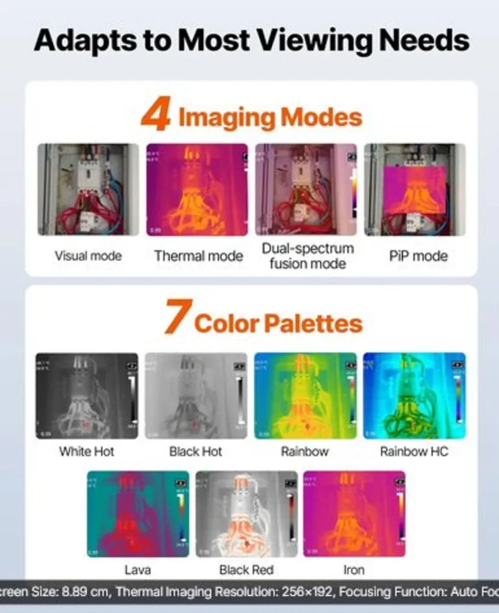 Thermal Camera, 256 x 192 IR Resolution, Handheld - Image 3