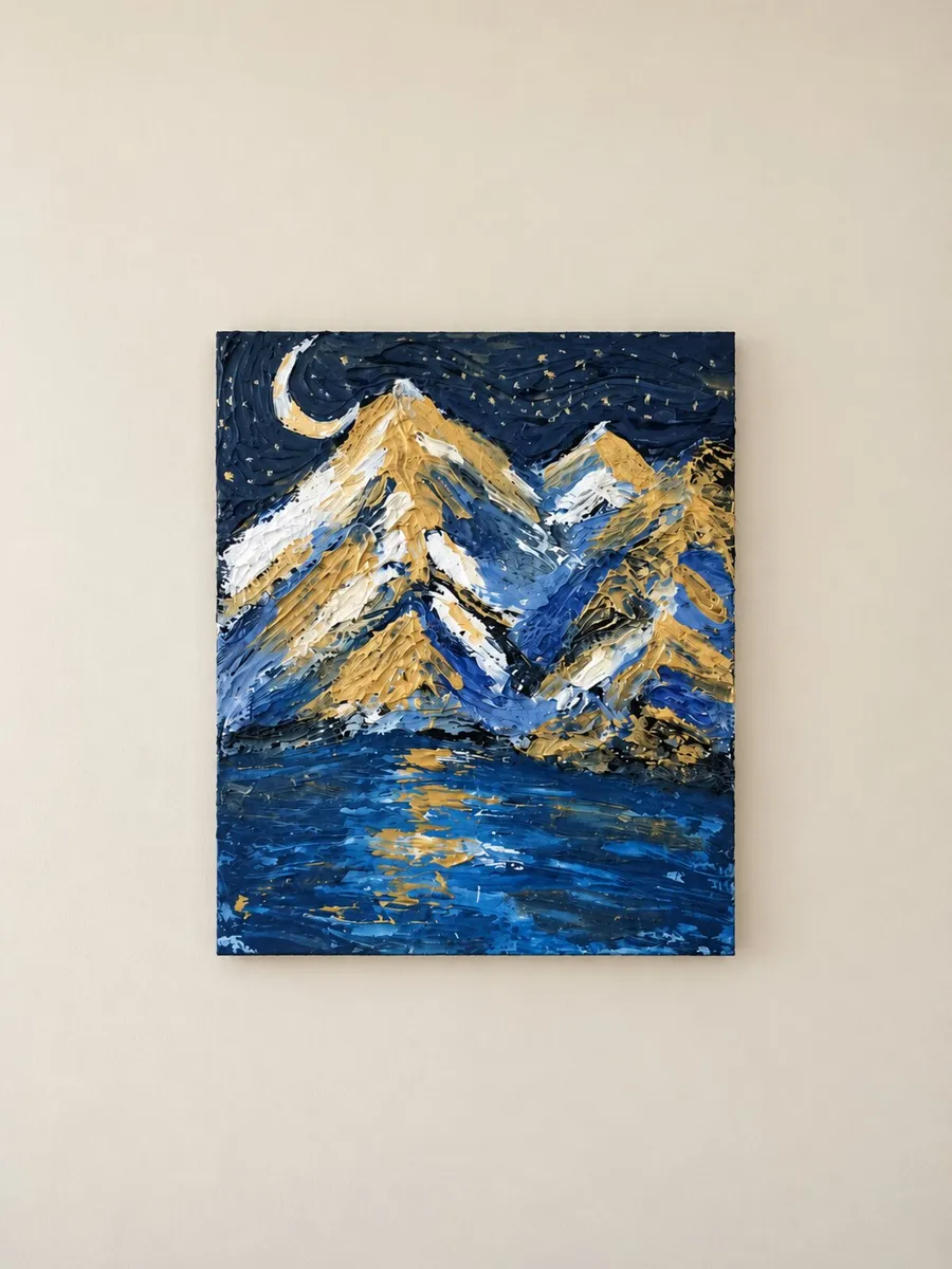 texture art with gold leaf - Image 1