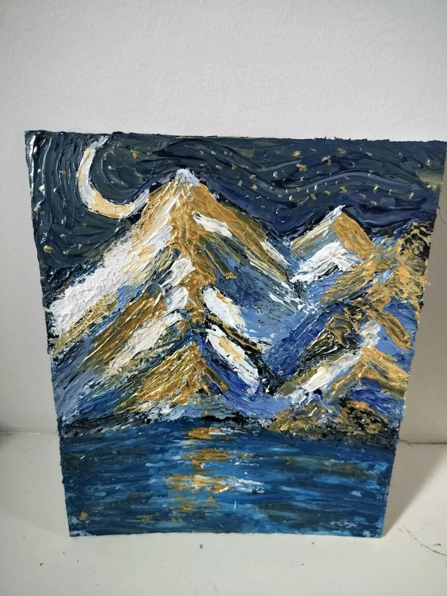 texture art with gold leaf - Image 2