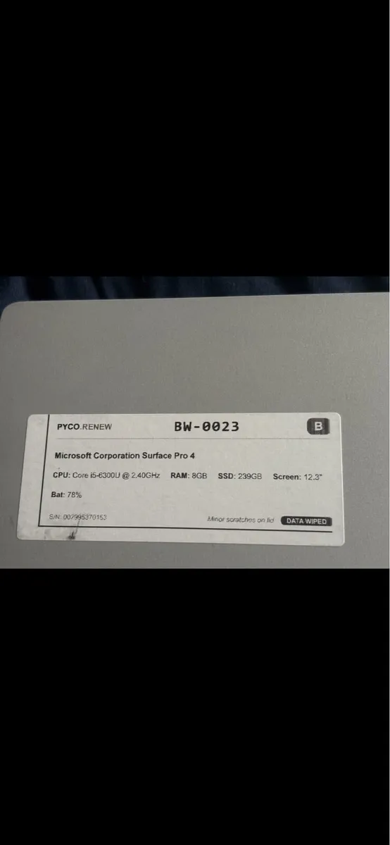 Microsoft Surface Pro 4 1724 i5-6300 - Image 1