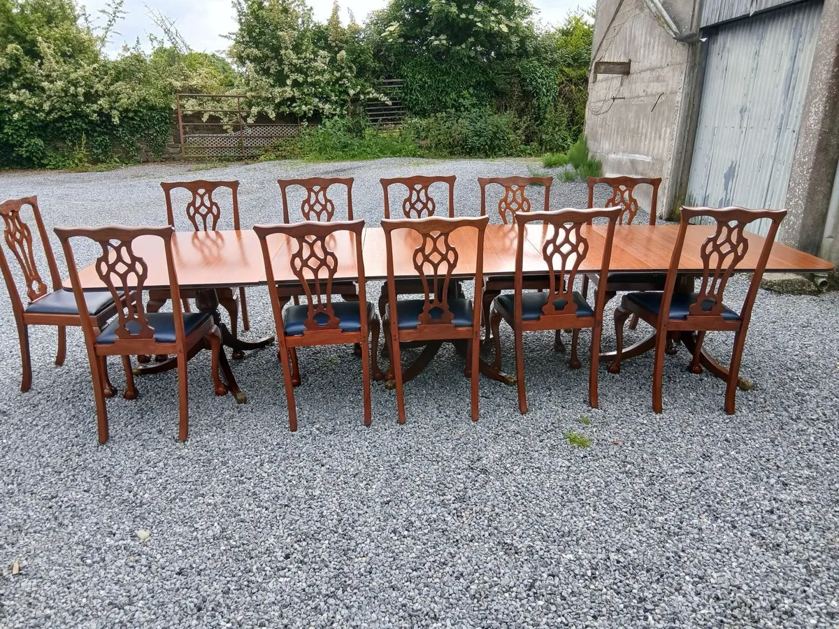 Antique dining table and chairs - Image 2
