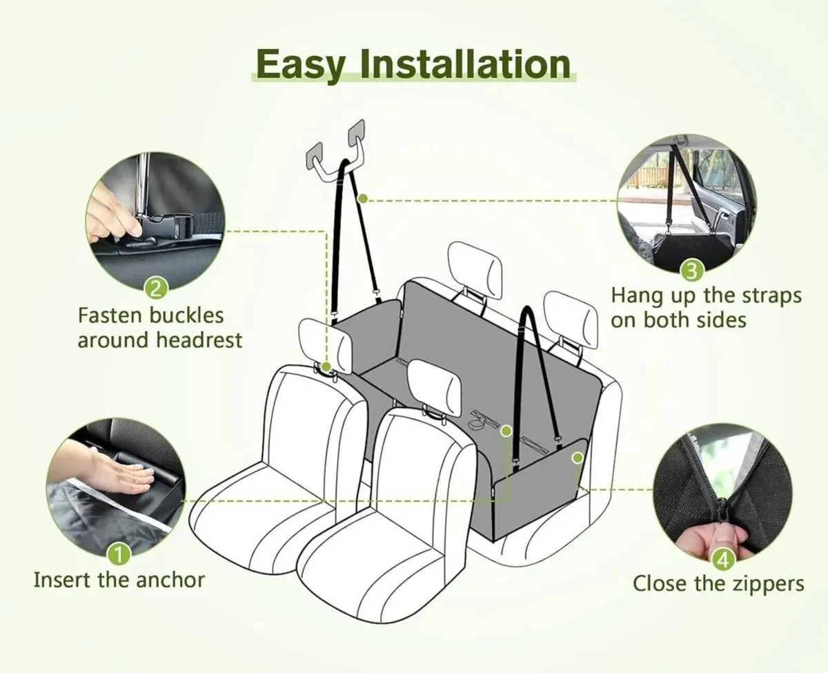 Pet Car Seat Cover Waterproof Rear Seat Protector - Image 4