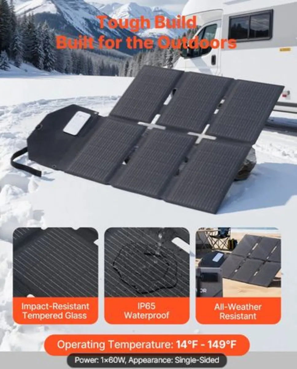 60W Foldable Solar Panel Charger, 16BB N-Type - Image 4
