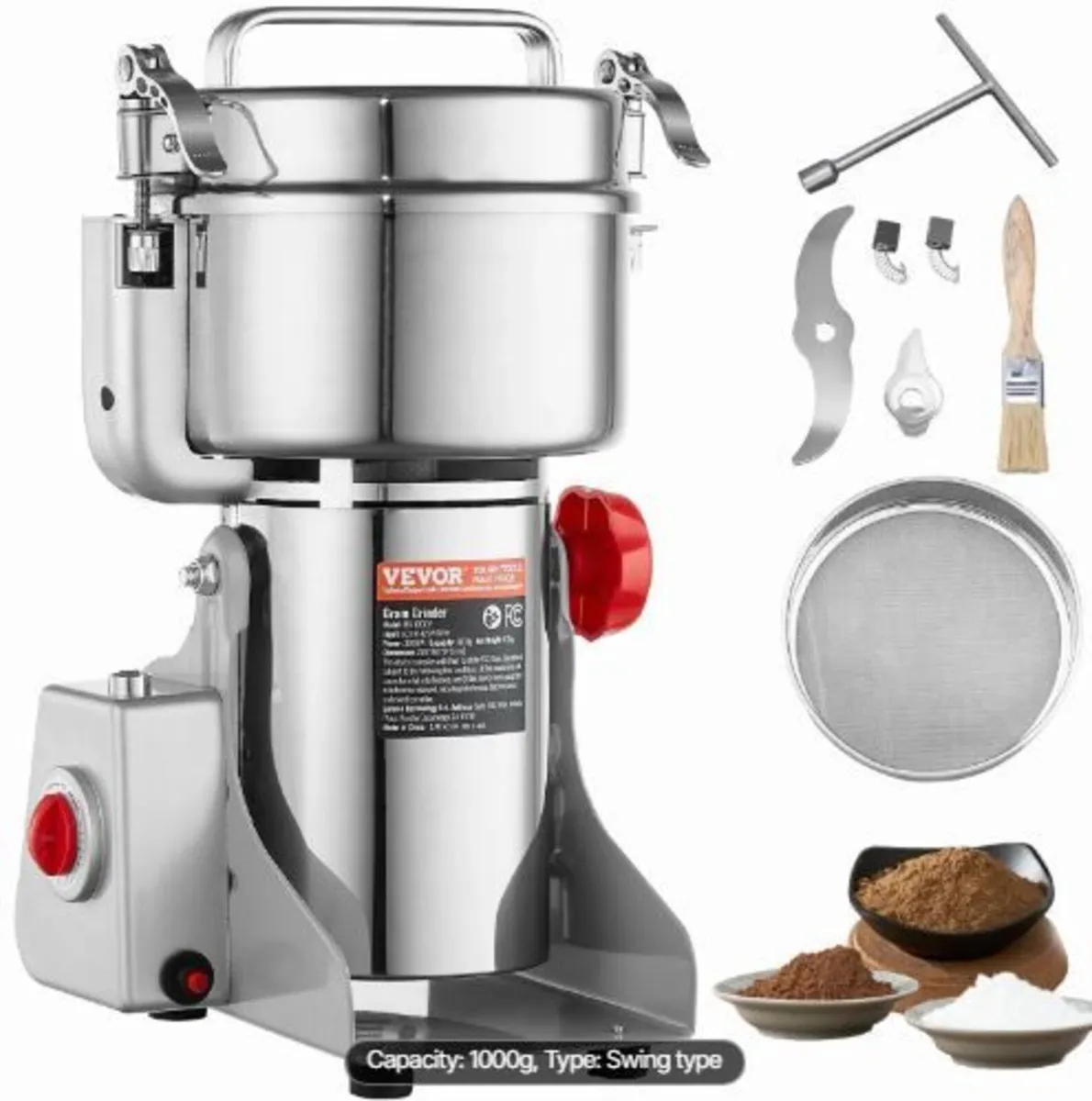 1000g Electric Grain Mill Grinder, High Speed 3000 - Image 4