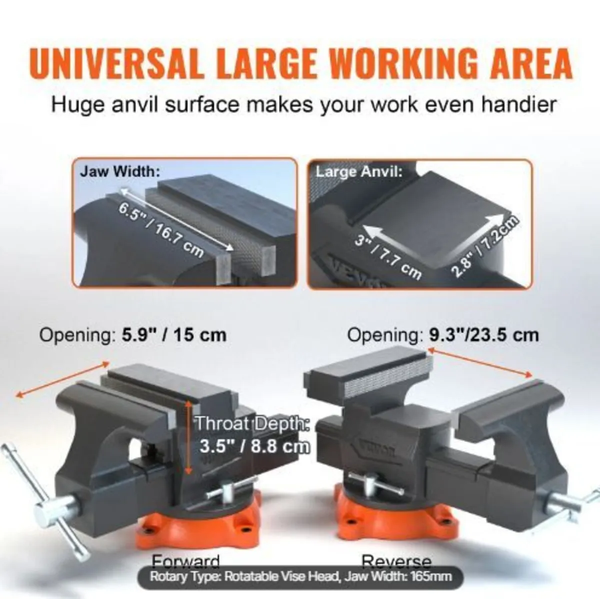 Bench Vise, 16.5 cm Jaw Width 16.5 cm - Image 3