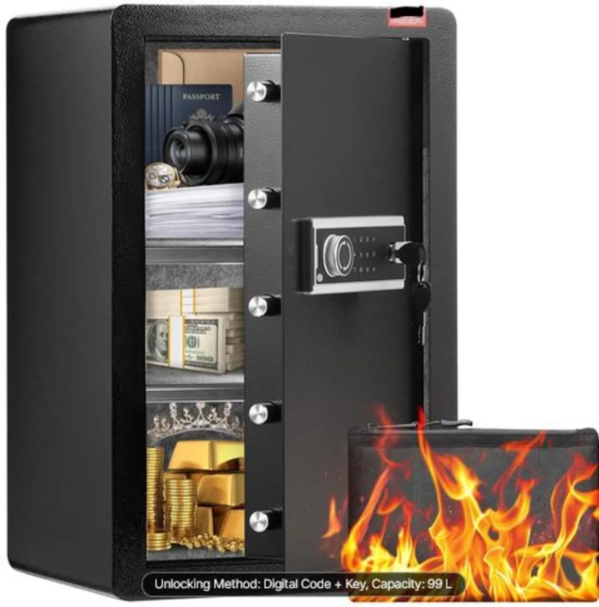 Single Door 3.5 cu.ft Safe Box with Key Lock - Image 1
