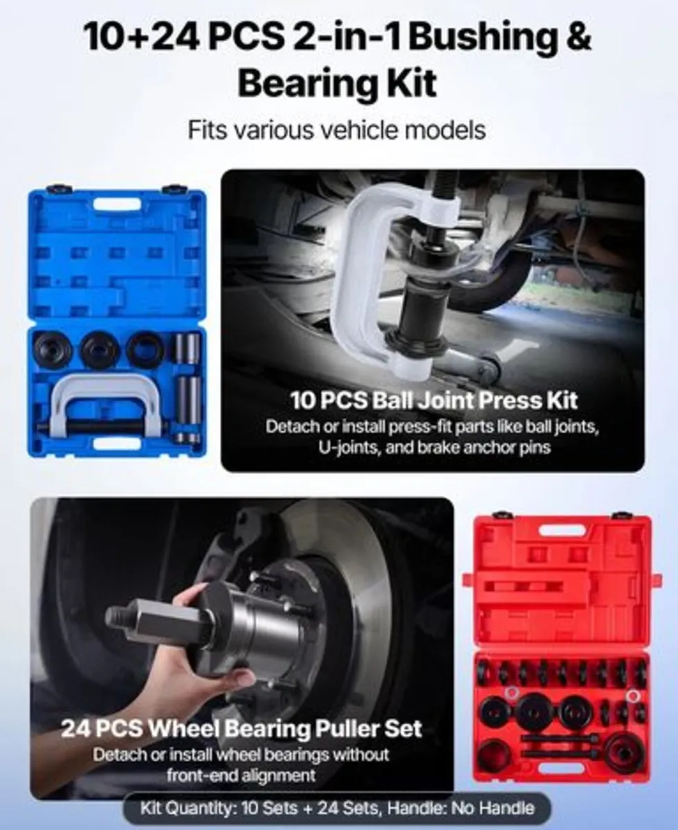 Bearing Press Kit, 10+24 Pcs, 2 in 1 Ball Joint - Image 2