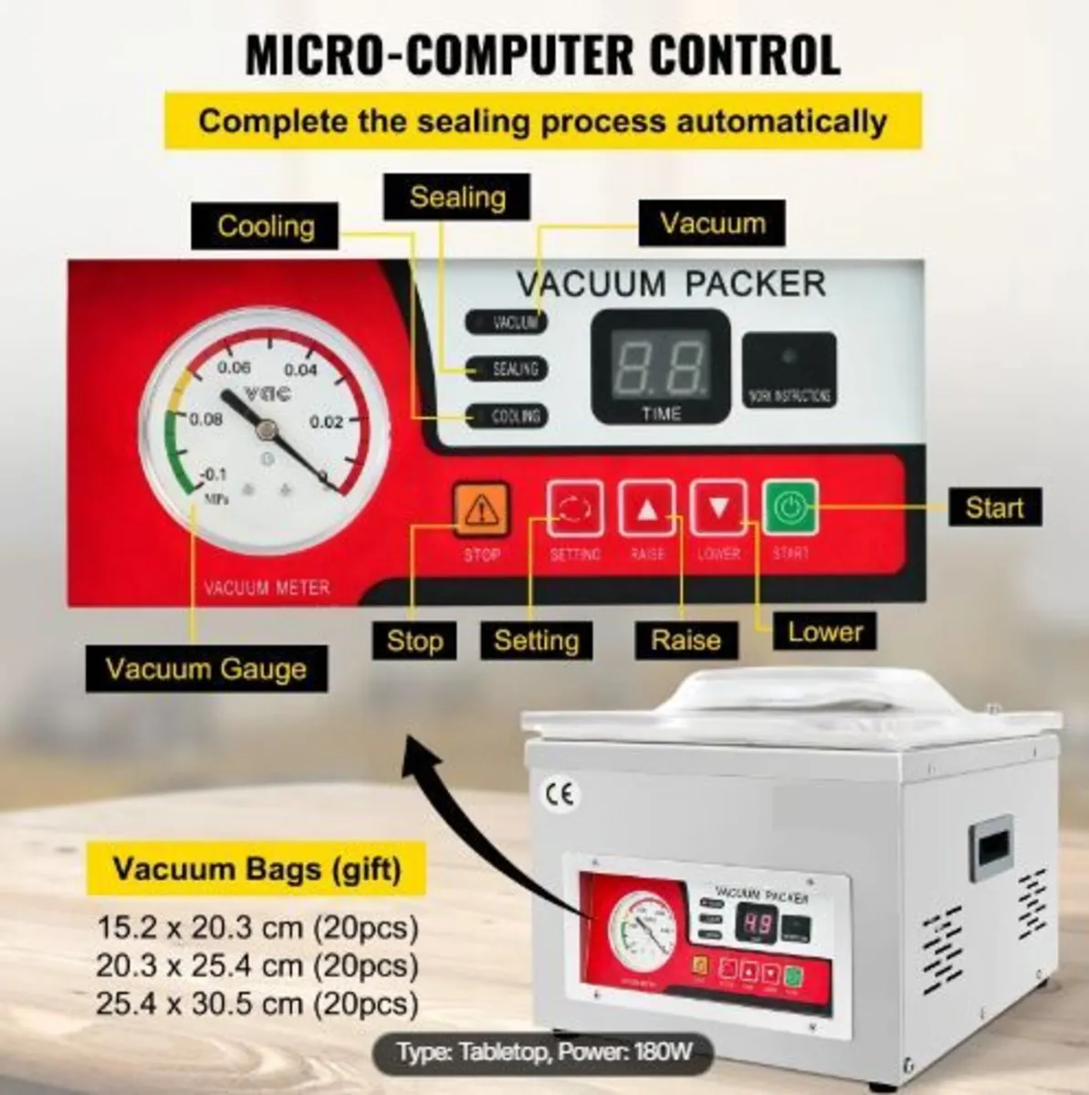 Chamber Vacuum Sealer, 260W Sealing Power - Image 2