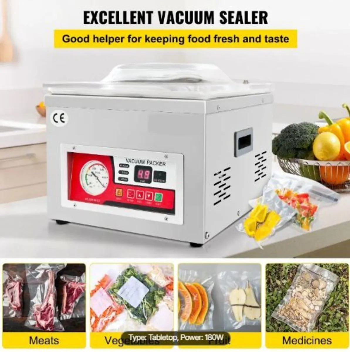 Chamber Vacuum Sealer, 260W Sealing Power - Image 3