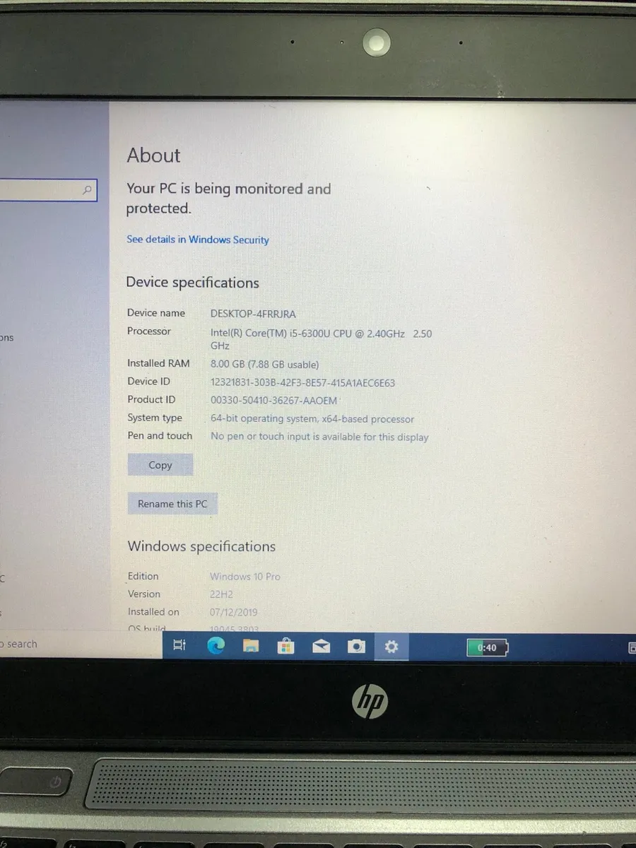 HP laptop 8/256 windows 10 - Image 3