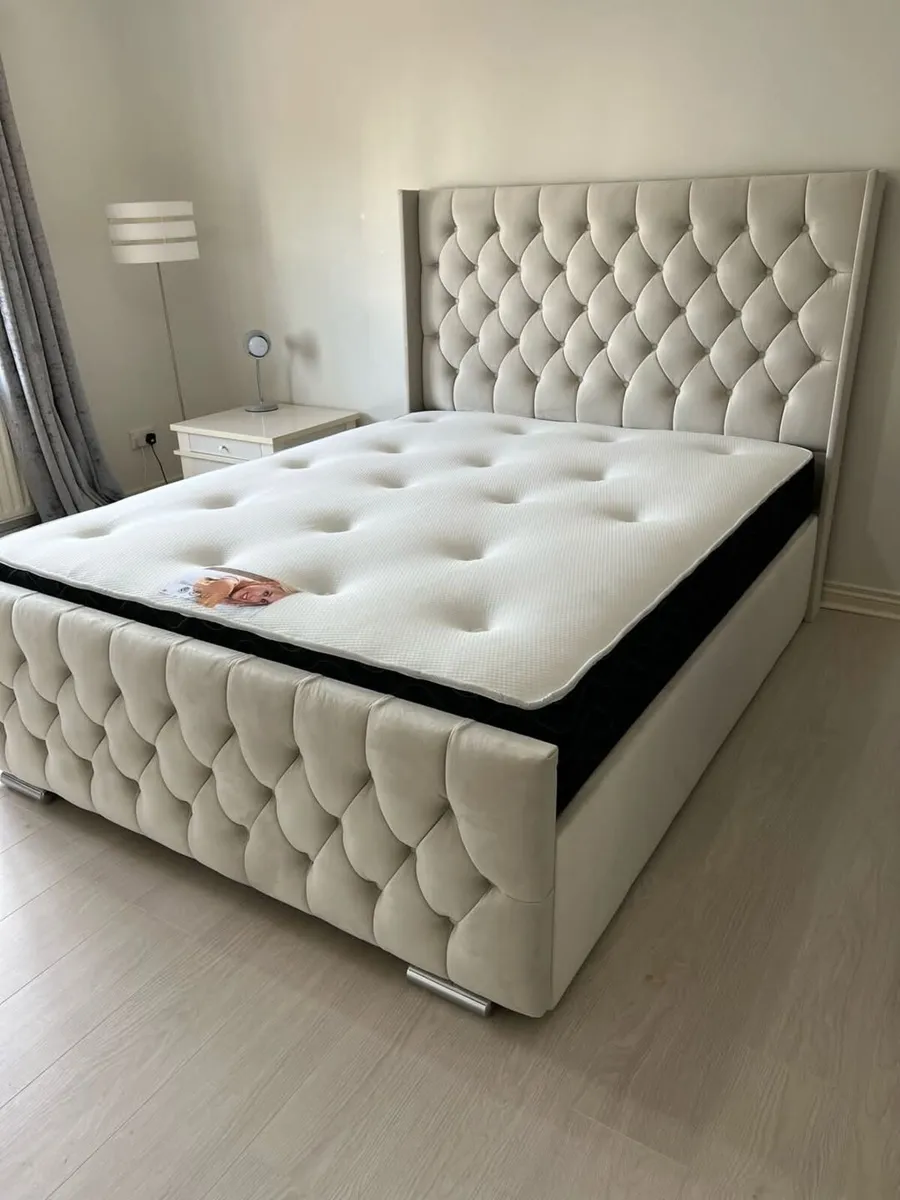 Double & King Size Bed Frame With Mattress Opt - Image 2