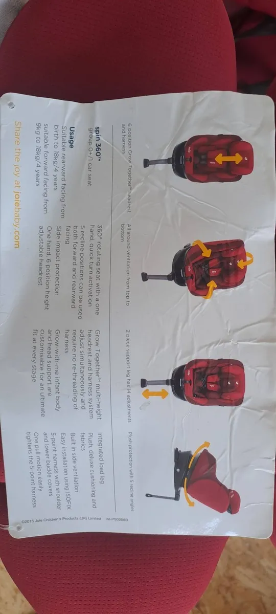 Joie spin 360 car seat - Image 2