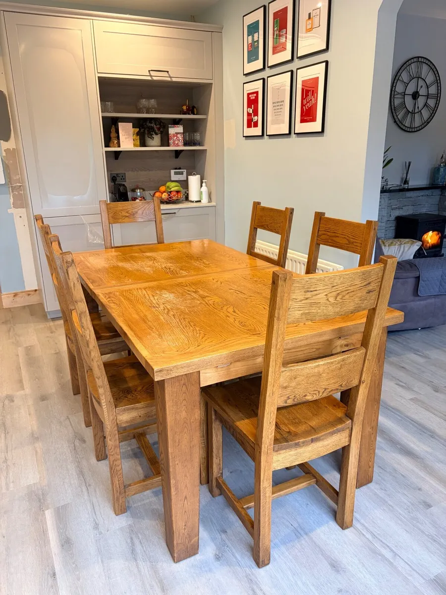 Solid wood kitchen table & chairs for sale - Image 1