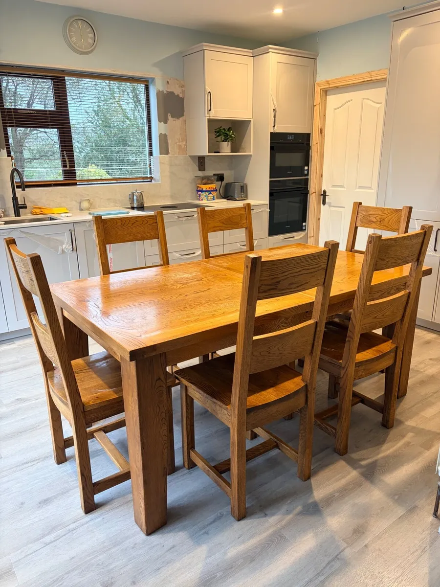 Solid wood kitchen table & chairs for sale - Image 2