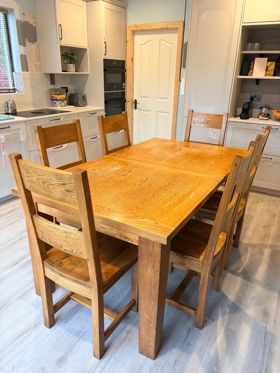 Solid wood kitchen table & chairs for sale - Image 3