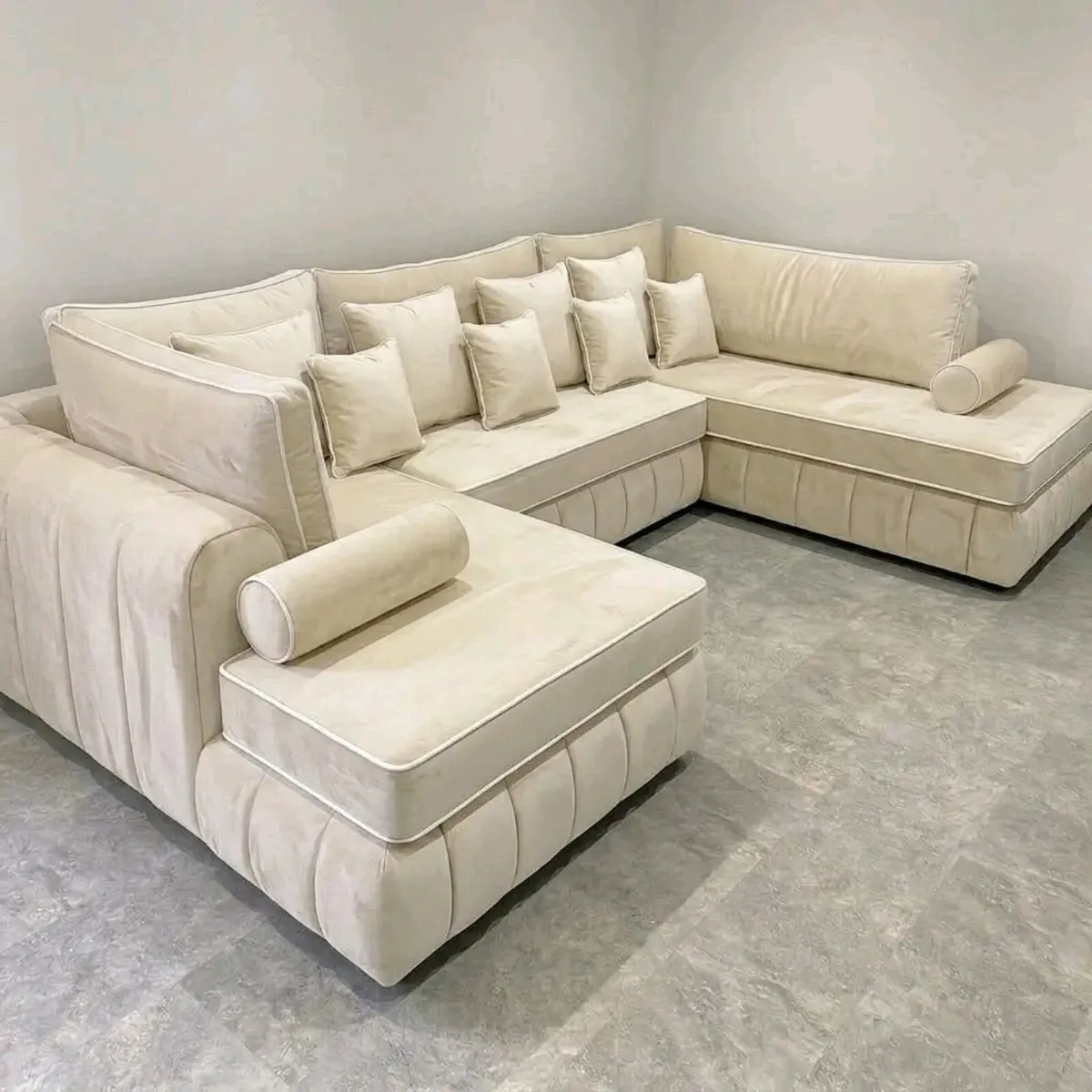 Lilly U shape Sofa With Matching Footstool - Image 4