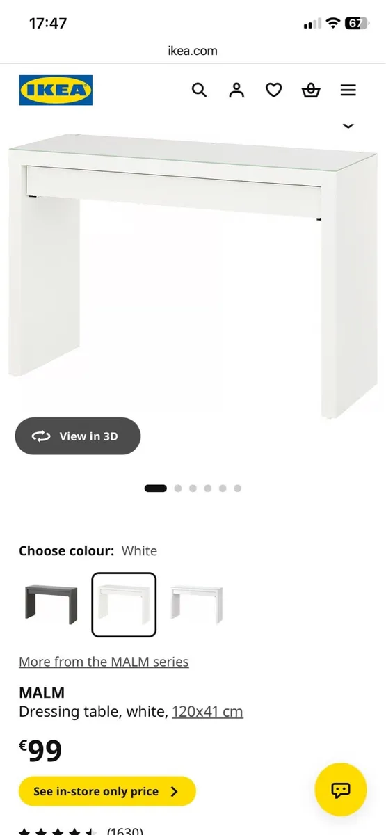 Dressing table with Mirror and 2 x Strip lights - Image 1