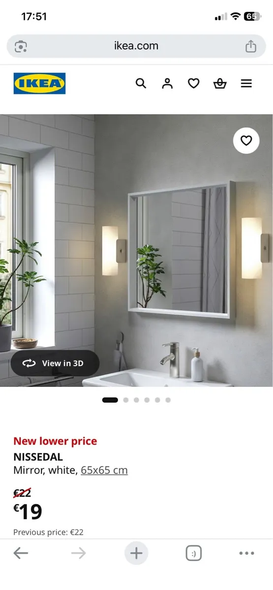 Dressing table with Mirror and 2 x Strip lights - Image 4