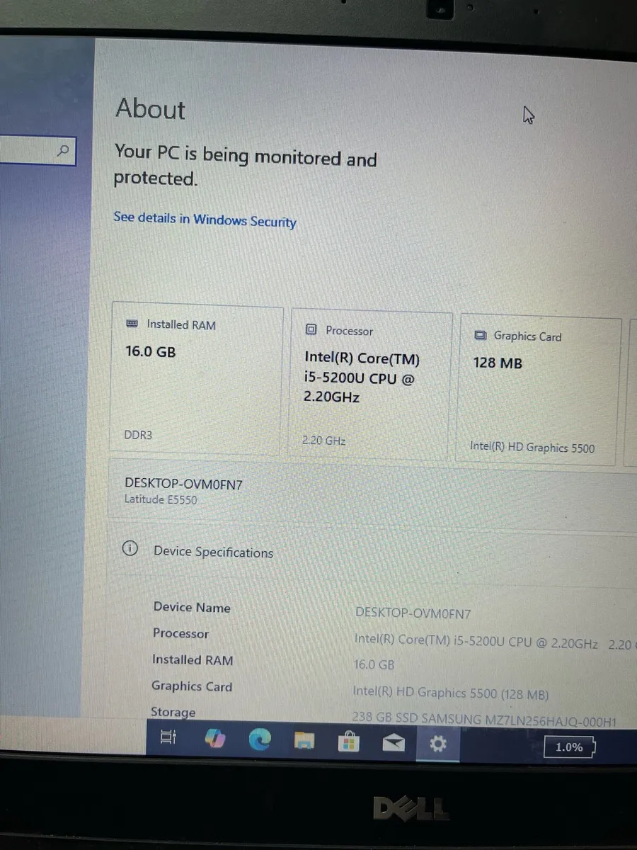 Dell i5 pro 16/256 win 10 - Image 4