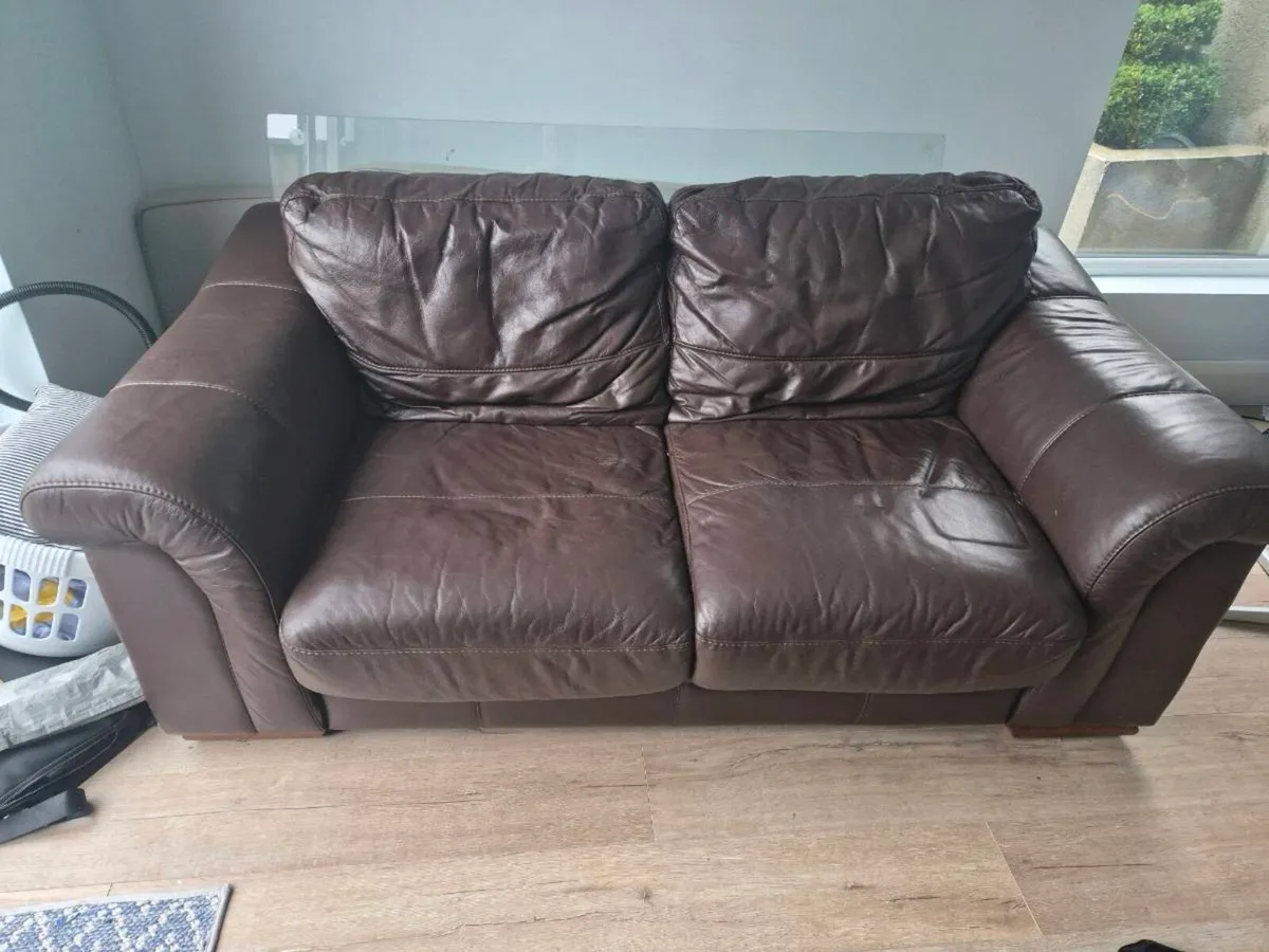Two seater leather sofa