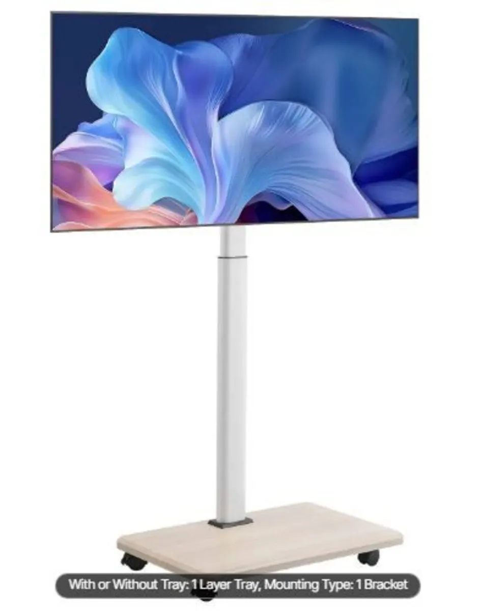 Rolling TV Stand, Mobile TV Cart - Image 3