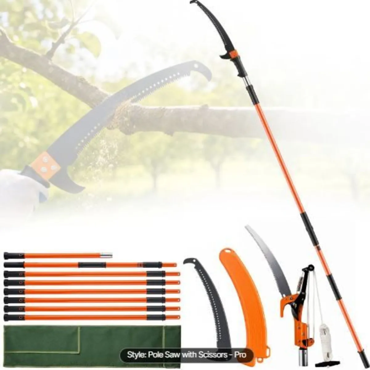 Manual Pole Saw, 2.2-8.2 m Extendable - Image 4