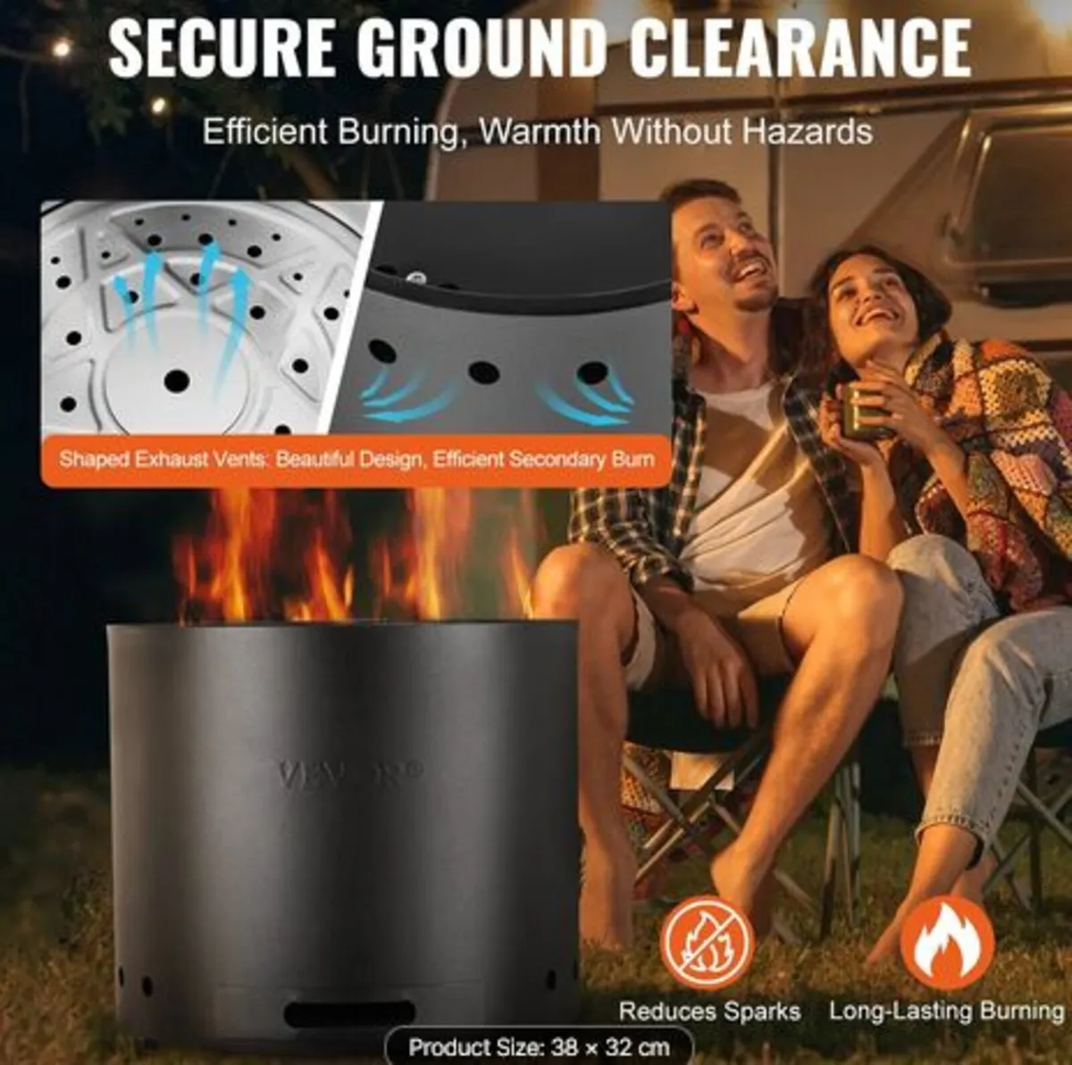 Smokeless Fire Pit Stove Bonfire,H: 12.6 in x Dia - Image 4