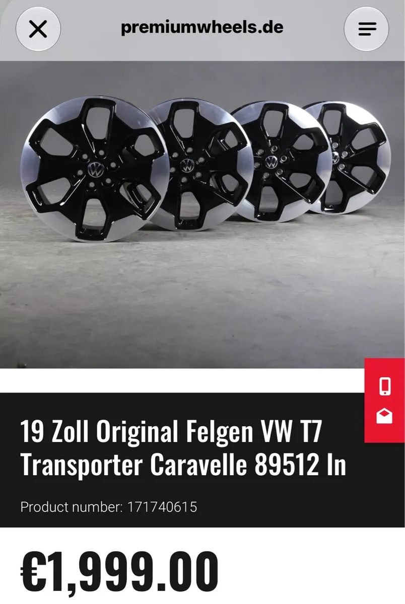 VW Transporter 19” Indianapolis Alloys - NEW - Image 3