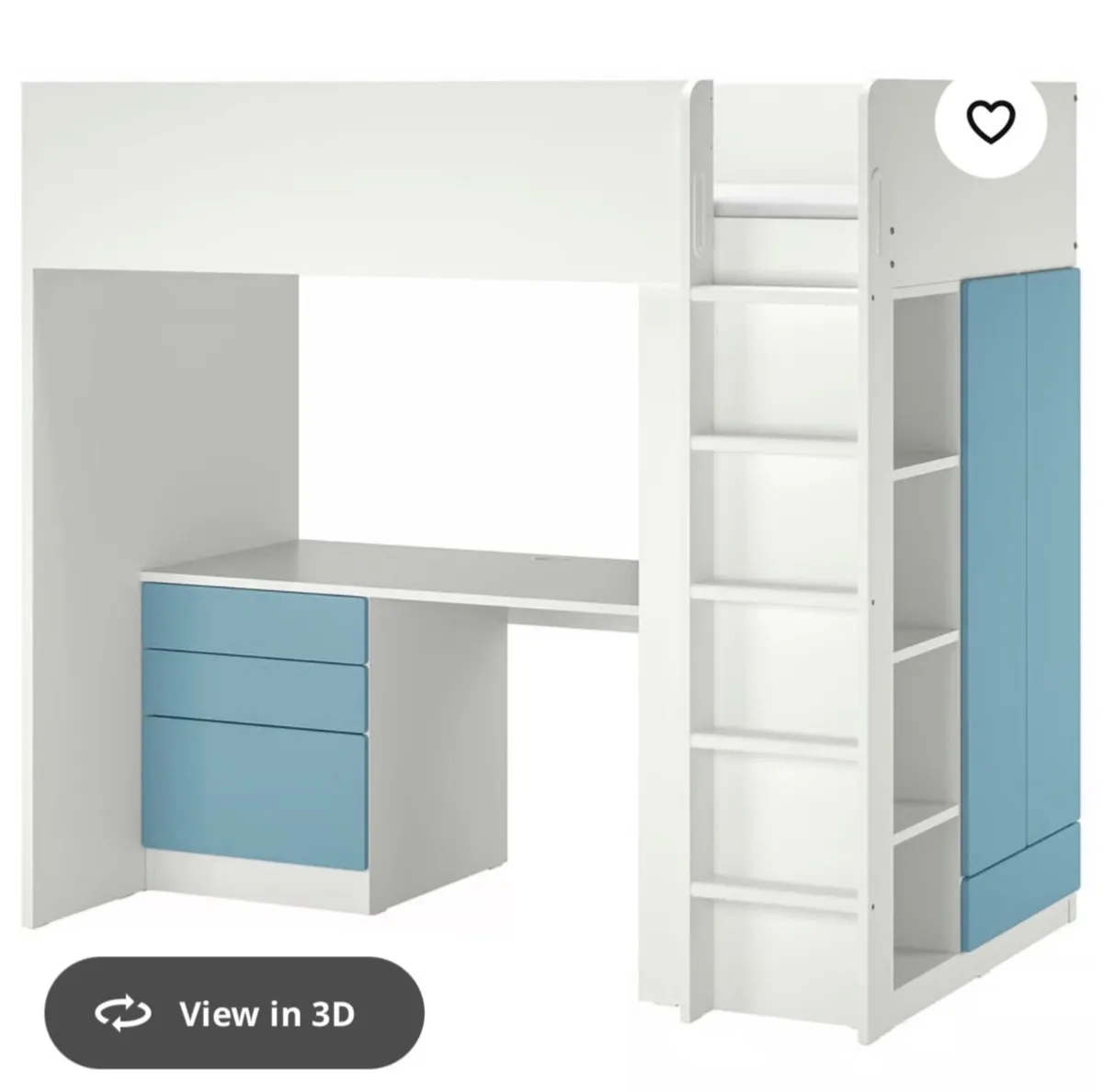 IKEA SMÅSTAD Loft Bed with Desk, Wardrobe & Storag