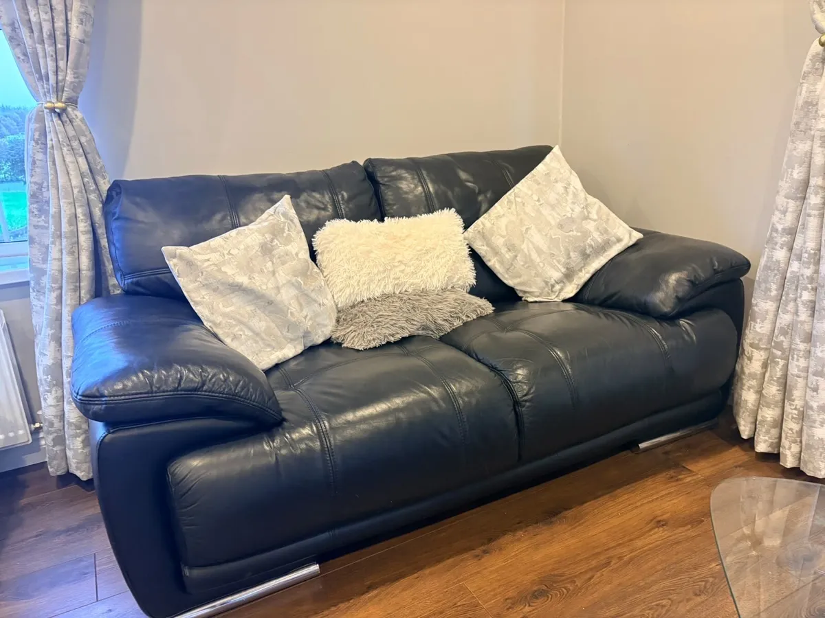 Leather Two seater Three seater couch - Image 1